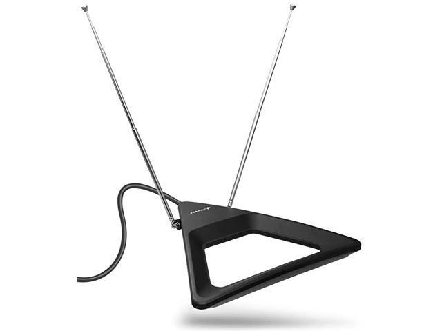 HDTV Antenna 2540 Miles Range Indoor Rabbit Ear TV Antenna Retractable Dipoles Wall Mountable or Tabletop with 5FT Cable Support 4K Ready ATSC 30