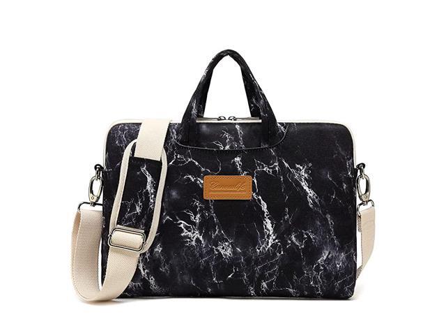 Black Marble Pattern Waterproof Laptop Shoulder Messenger Bag Case Sleeve for 12 inch 13 inch Laptop and 111213