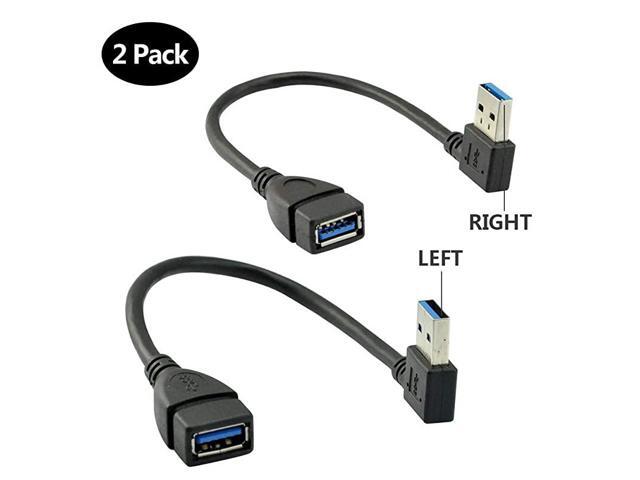 SuperSpeed USB 30 Male to Female Extension Data Cable Left and Right Angle 2PCS by 20CM8IN