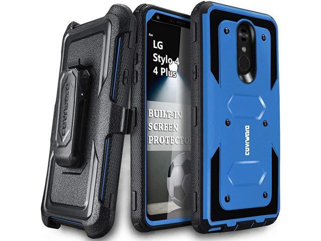 LG Stylo 4 Stylo 4 PlusStylo 4 + Case Aegis Series with Builtin Screen Protector Heavy Duty FullBody Rugged Holster Armor Case Belt Swivel