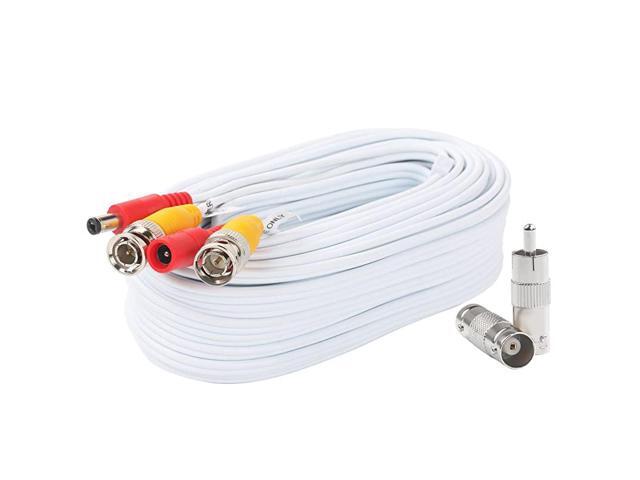 Video Power Cable 25 Feet PreMade AllinOne Video Security Camera Cable Wire with Two Connectors for CCTV DVR Surveillance System