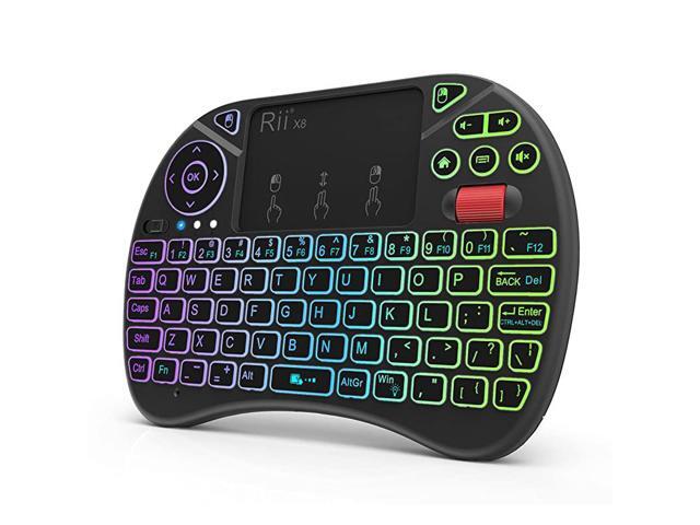 Mini Keyboard X8 Portable 24GHz Mini Wireless Keyboard Controller with Touchpad Mouse Combo8 Colors RGB BacklitRechargeable Liion Battery for