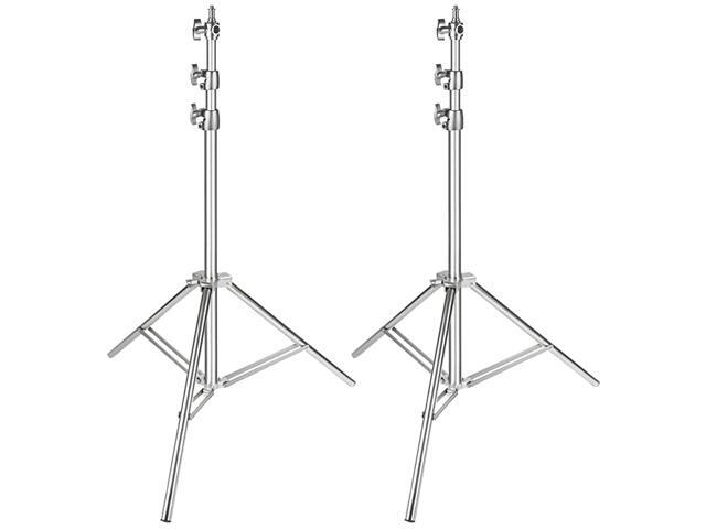 Stainless Steel Light Stand Silver 866 inches220 Centimeters Foldable and Portable Heavy Duty Stand for Studio Softbox Monolight and Other