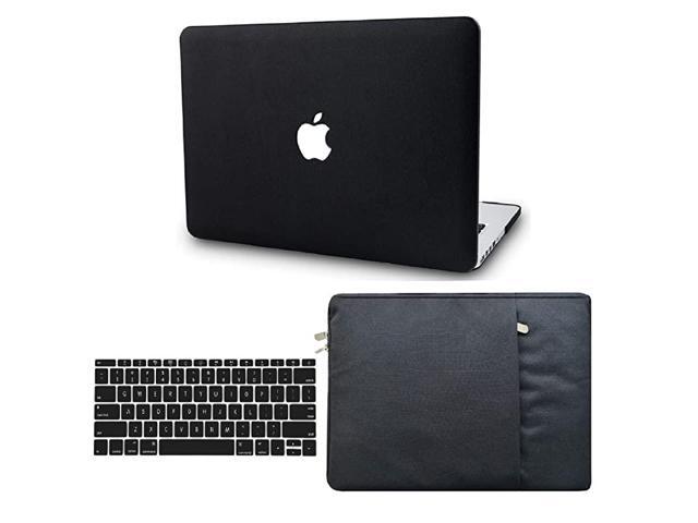 Laptop Case Compatible with MacBook Air 13 wKeyboard Cover + SleeveItalian Leather Case A1466A1369 3 in 1 Bundle Black Leather