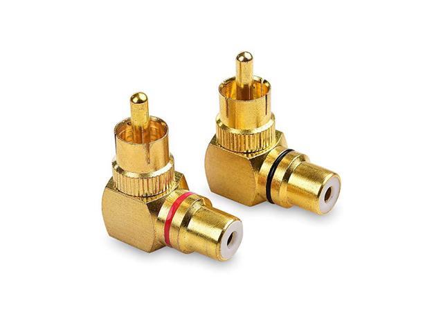 2Pack Right Angle RCA Adapter 90 Degree RCA Adapter