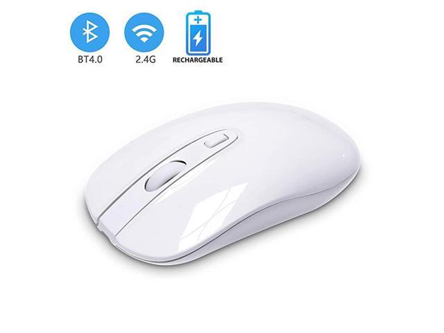 Wireless Bluetooth Mouse Rechargeable Cordless Mouse Dual Mode 4024G Slim Ergonomic Mouse for Laptop with USB Nano Receiver 3 Adjustable DPI
