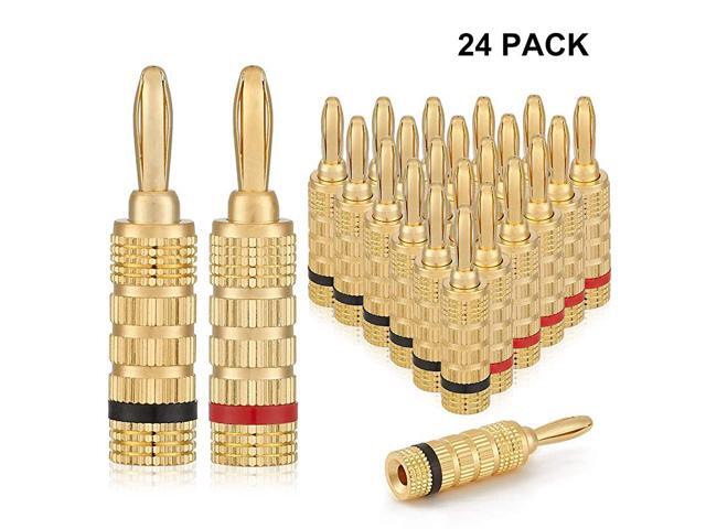 WG3333 24k Gold Plated Speaker Banana PlugsClosed Screw Type 12 Pairs 24 Plugs