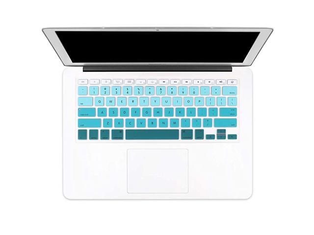 New Ombre Color Keyboard Cover Protector Silicone Skin for 20082015 MacBook Air 13 MacBook Pro 13 15 17 with or wOut Retina Display White to Green