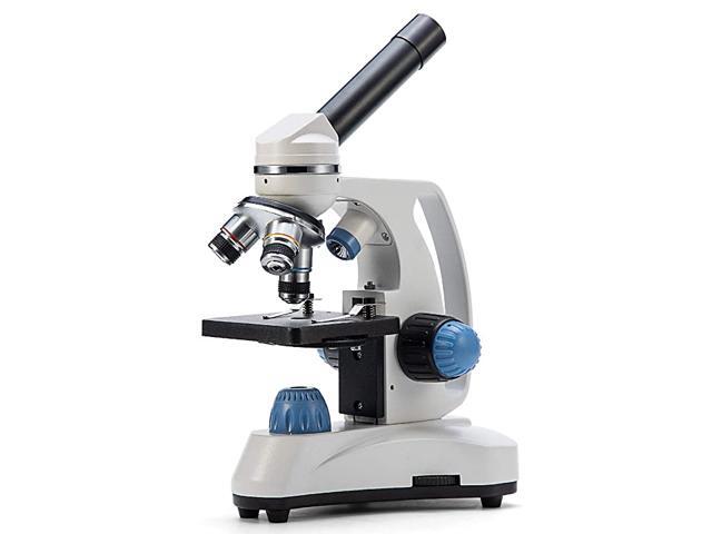 SW150 Compound Monocular Student Microscope with 40X1000X Magnification Glass Optics Extra 25X Widefield Eyepiece Coarse and Fine Focusing Dual