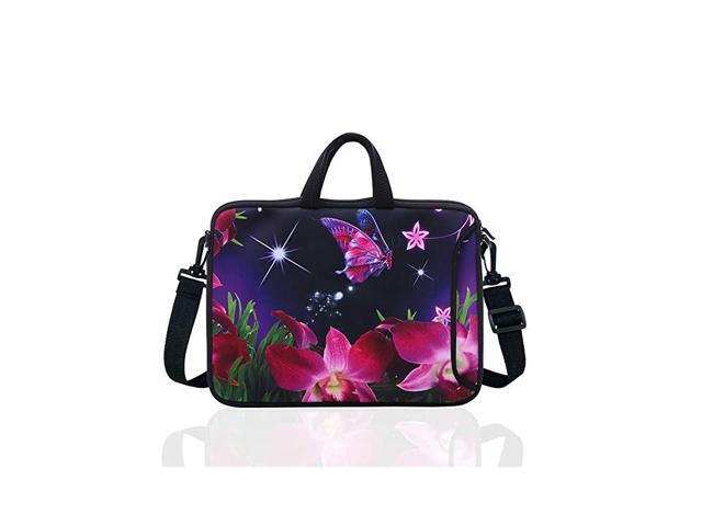 Laptop Shoulder Sleeve Case and Tablet Bag for most 97 10 101 102 IpadNotebookeBookReaders pink flower
