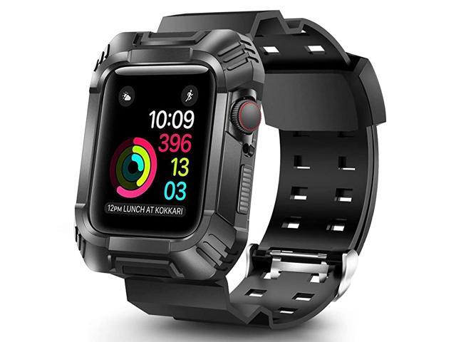 Compatible for 40mm Apple Watch Band Men Rugged Bumper Protective Shockproof Resistant Case with Bands Strap Fit with 40mm iWatch Series SE and