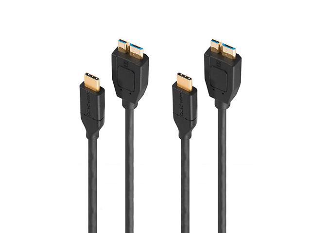 USB C to Micro B 30 Cable 2Pack Gen2 10Gbps Fast Charging Syncing Cord Compatible with MacBook Pro Galaxy S20 Toshiba Canvio External Hard Drive