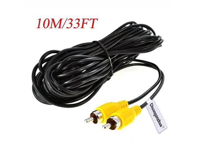 Backup Camera RCA Video CableCAR Reverse Rear View Parking Camera Video Extension Cable with Detection Wire 10M33FT
