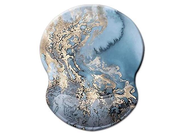 Designs Mouse Pad with Gel Wrist Rest Support NonSlip Rubber Base Wrist Rest Pad Great for Gaming Home Office Easy Typing Pain Relief Blue Marble