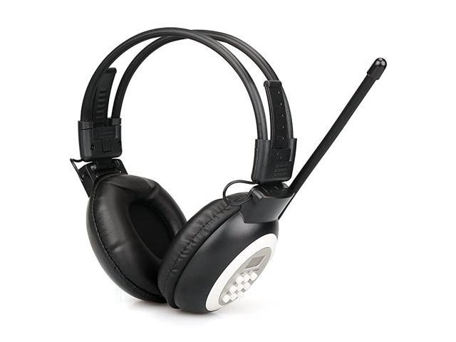 TR101 FM Walkman Radio Portable Personal FM Radio Earmuffs Digital FM Radio for Mowing Walking Riding Powered by AA Battery Black