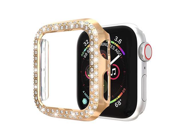 Case Compatible with Apple Watch Series 5 Series 4 40mmPC Plated Hard Bumper Bling Crystal Diamonds Glitter Frame Protective Cover Compatible for