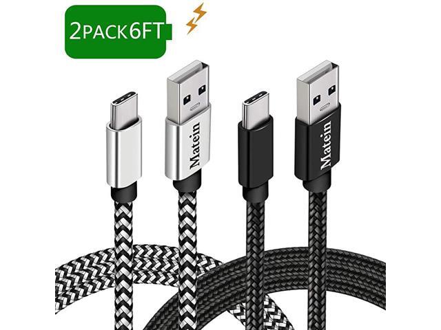 Charging Cable for Galaxy S10 6Ft 2 Pack USB Type C Cable Extra Long Braided Fast Charger Cord USB C to USB A Charger Cables for Samsung S20 S10