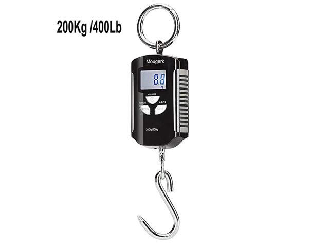 Digital Hanging Scale Portable Heavy Duty Crane Scale 400lb 200kg 2 AAA BatteriesNot Included Black red
