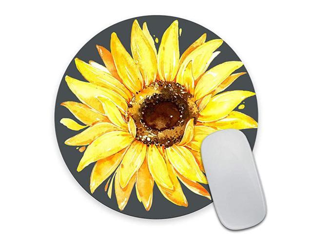 Sunflower Mouse pad Mousepad Watercolor Floral Desk Decor Mouse Pads Round Mouse pad Sunflower