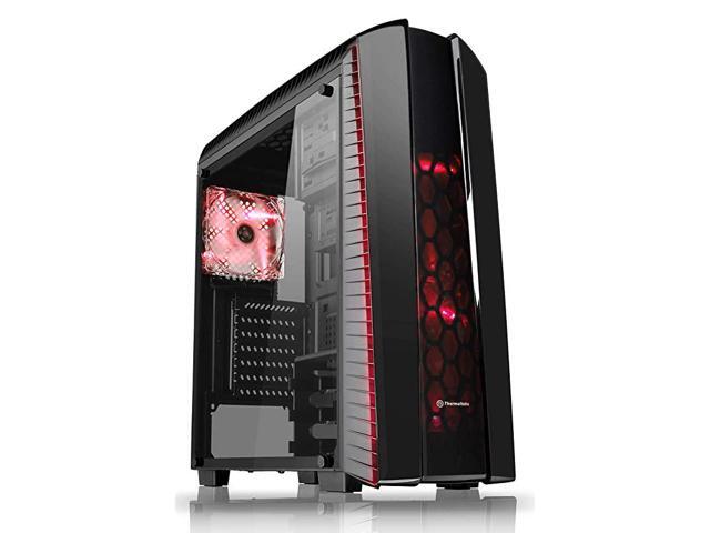 N27 Shadow Blade ATX Gaming Mid Tower Computer Case with 3 Red LED Riing Fan Preinstalled CA1H600M1WN02