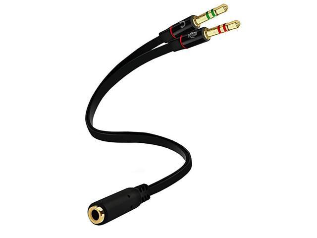 Splitter for Computer 35mm Female to 2 Dual 35mm Male Mic Audio Y Splitter Cable Smartphone Headset to PC Adapter