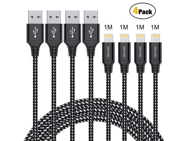 iPhone Charger Cable 4pack 3ft1m Lightning Cable Nylon Braided iPhone Cable USB Sync Cord Fast iPhone Charging Cable for iPhone Xs Max X XR 8 7 6s