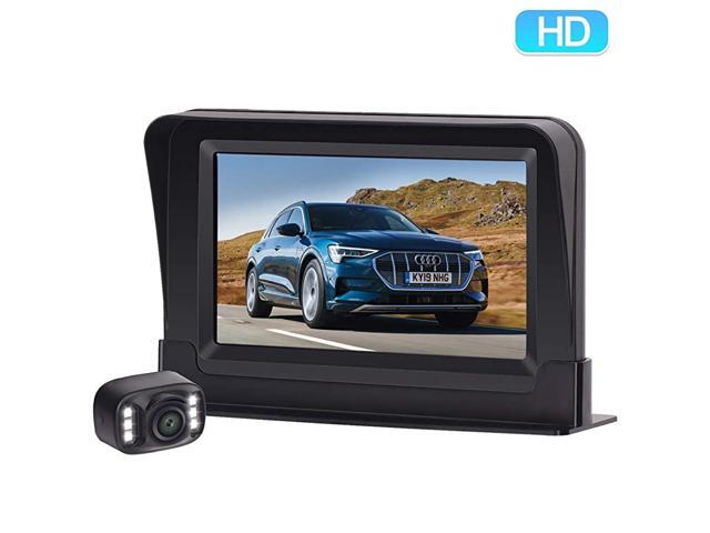 S01 HD 1080P Backup Camera with 43 Inch Monitor Kit Easy Installation for Cars Trucks SUVs Vans IP69 Waterproof Super Night Vision Guide Lines