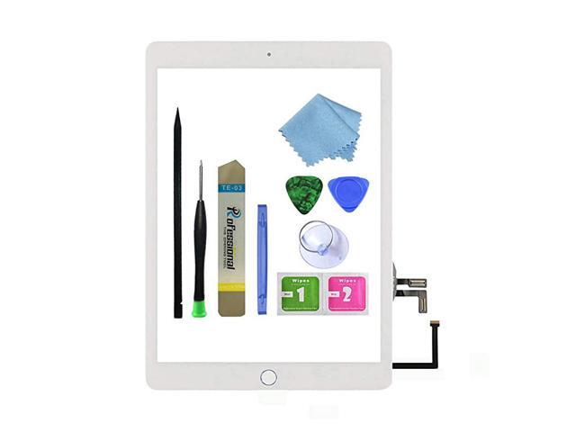 for White iPad 5 2017 97 inch A1822 A1823 Touch Screen Digitizer Assembly Replacement with Home Button Camera Bracket PreInstalled Adhesive Tool
