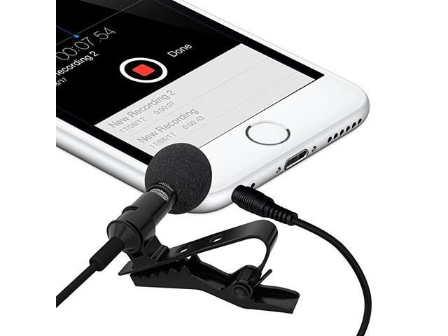 Lavalier Lapel Microphone for iPhone Android Smartphone Omnidirectional Mic for Recording with Clipon for Bloggers and Vloggers