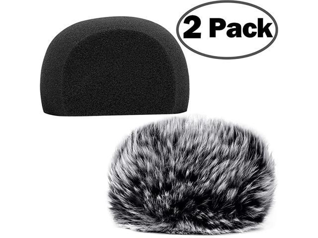 Windscreen Microphone Wind Muff Foam Wind Screen Wind Cover Compatible with Zoom H5 H6 Portable Handy Recorder Furry Foam 2Pack