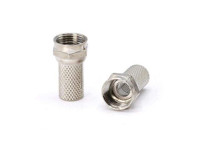 Cable Screw On Connector 25 Pack Twist On Type Fitting for RG6 Coax Cable for Easy Installation no Tool Required