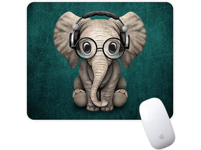 Mouse Pad Green Pattern Headset Music Panda Mousepad NonSlip Rubber Gaming Mouse Pad Rectangle Mouse Pads for Computers Laptop