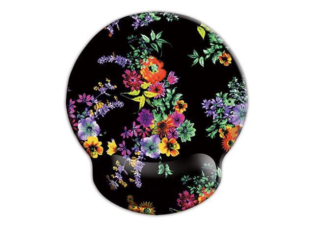 Keyboard Wrist Rest Mouse Pad Round Cute Memory Foam Non Slip Wave Rest Gel Wrist Pad for GamingWorkingOffice Home Color 16