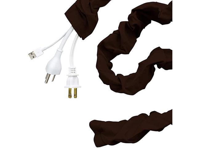 Fabric Cord Cover 6 ft Hides Cables Great for Lamps Light Fixtures and Desks Cable Management Easy Installation Chocolate Brown 40728 1 Pack