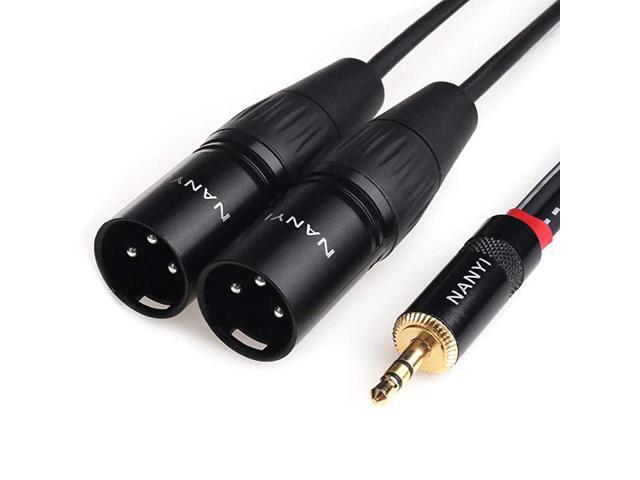 XLR 35mm Male Splitter Cables TRS Stereo Male to Two XLR Male Interconnect Audio Microphone Cable Y Splitter Adapter Cable 15M 5FT