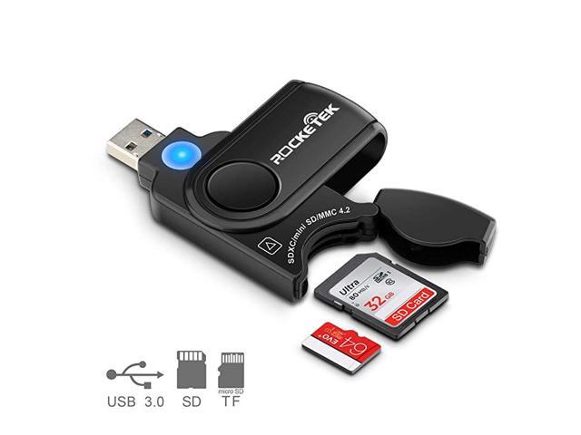 RTCR3A 11 In 1 USB 30 Memory Card ReaderWriter with A Buildin Card Cover and 2 Slots SD Card + Micro SD Card for SDXC UhsI SD SDHC SD Micro SDXC