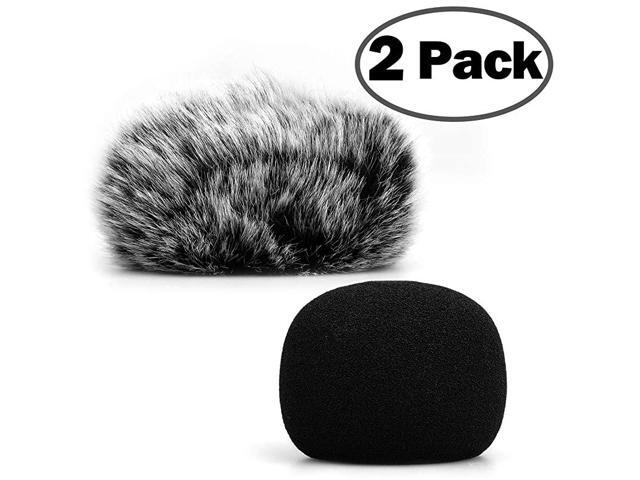 Microphone Windscreen Furry Windscreen Muff Wind Cover + Foam Microphone Windscreen Cover Compatible with Zoom H1 H1n Apogee Mic and More Furry