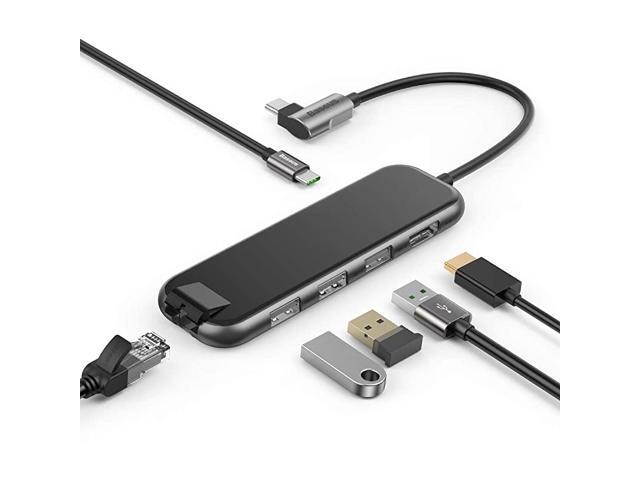 USB C Hub 6 in 1 USB TypeC Docking Station with 1 Gbps Gigabit Ethernet 4K HDMI 60W PD 3 USB 30 for MacBookProMacBook Air 2018ChromebookXPSGalaxy