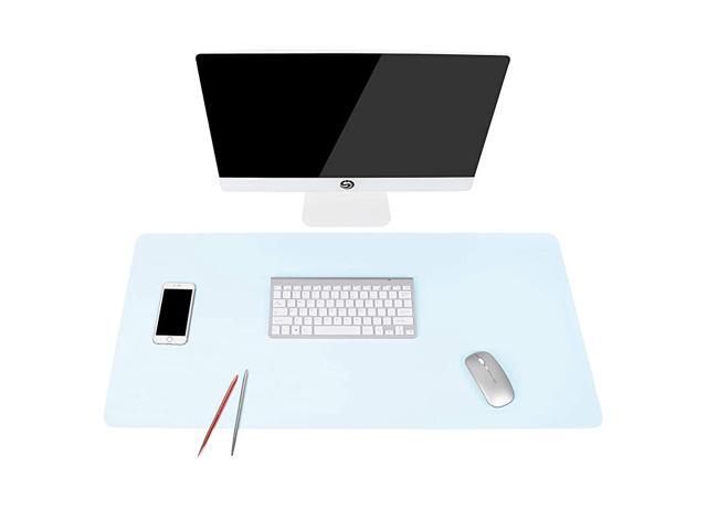 Desk Pad Waterproof PVC Leather Desk Table Protector Ultra Thin Large Mouse Pad Easy Clean Laptop Desk Writing Mat for Office WorkHomeDecorSky Blue