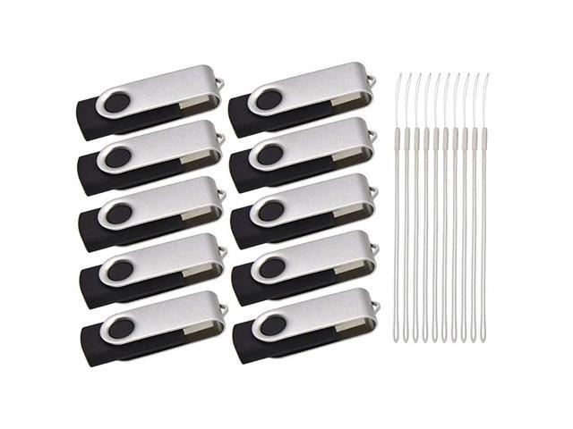 8GB USB Flash Drive 10 Pack Thumb Drive 8 GB Swivel Bulk Memory Sticks Silver Pendrive USB 20 Metal USB Drives Portable Jump Drive Zip Drive for
