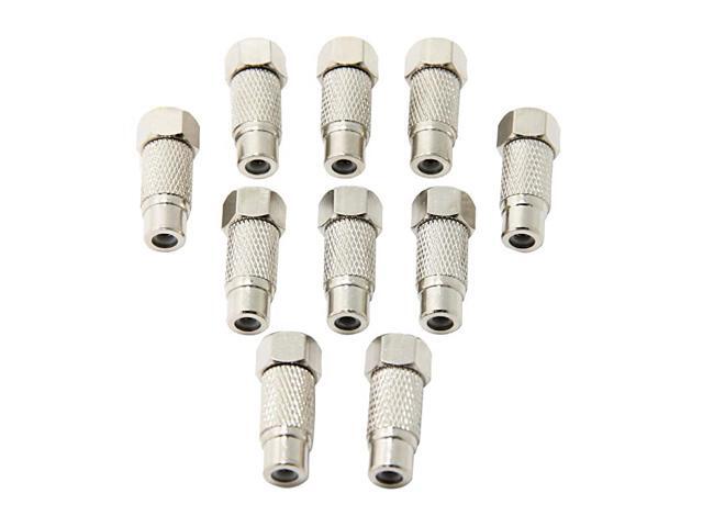 10Pack FType Male Plug to RCA Female Jack RF Video TV Cable Adapter for Atari 26007800 SegaColeco Game