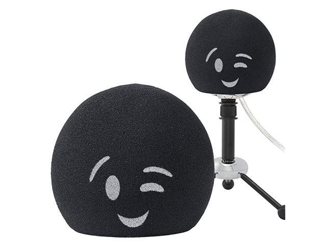 Blue Snowball Pop Filter Customizing Microphone Windscreen Foam Cover for Improve Blue Snowball iCE Mic Audio Quality Smile