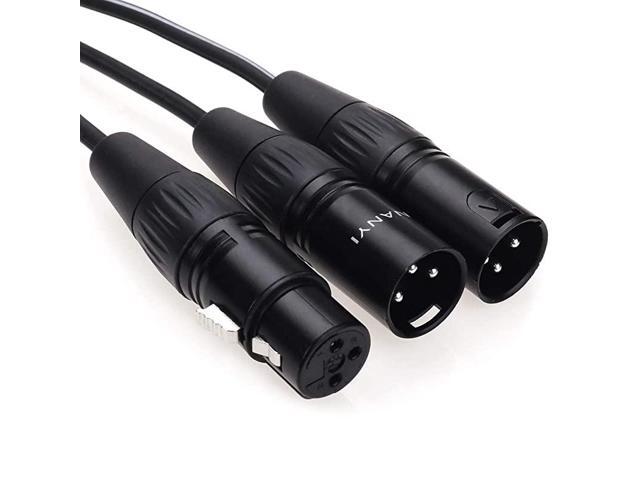 XLR Splitter Cable Microphone Cable XLR to XLR Patch Cables 3Pin XLR Female to Dual XLR Male Y Cable Adaptor mic Cable DMX Cable Patch Cords with