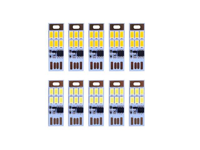 10pcs USB Mini LED Lights 6 Keychain Lights Lamp with Smart Touch Electrodeless Dimming Switch for LaptopEmergency Security Lighting Home Decoratio