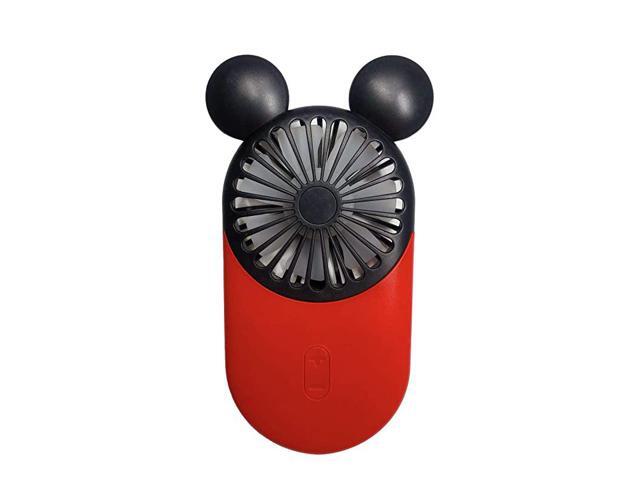 Cute Personal Mini Fan Handheld Portable USB Rechargeable Fan with Beautiful LED Light 3 Adjustable Speeds Portable Holder Perfect for Indoor Or