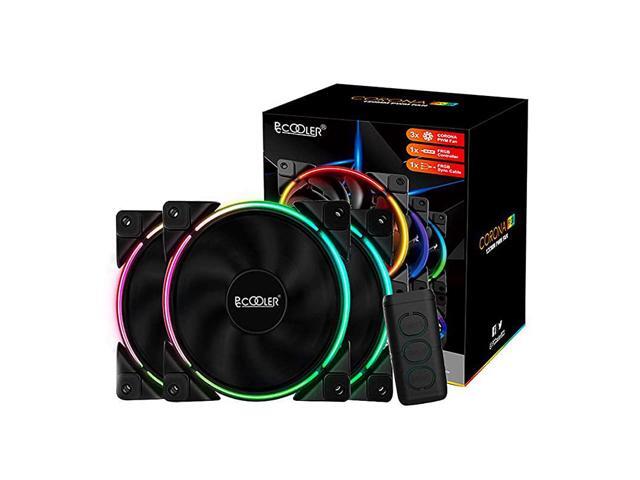 120mm Fan Moonlight Series PC3M120 RGB LED Computer Case Fan PWM PC Cooling Fan Dual Light Loop Quiet FanMultiple Light Modes with Controller for