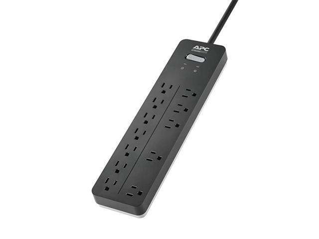 Surge Protector Power Strip PH12 2160 Joules Flat Plug 12 Outlet Power Cord Strip Black