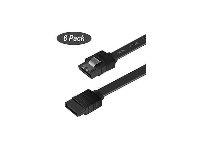 SATA Cable III 6 Pack SATA Cable III 6Gbps Straight HDD SDD Data Cable with Locking Latch 18 Inch Compatible for SATA HDD SSD CD Driver CD Writer