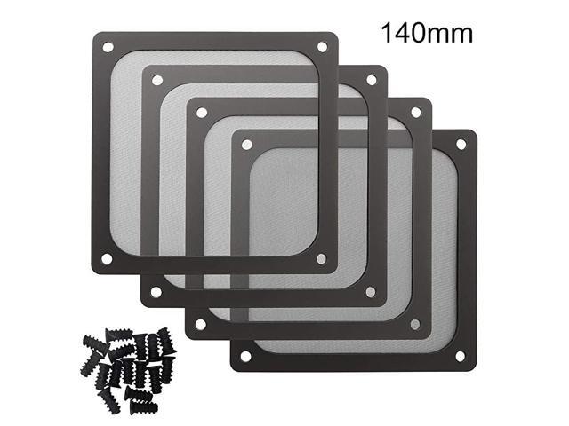 PC Computer Case Fan Dust Filter Grills with Magnet and Screws Ultra Fine Nylon Mesh Black Color 4 Pack