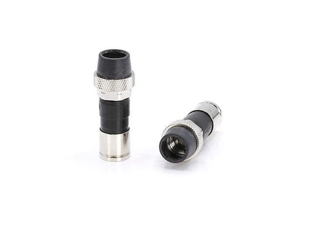 Cable Compression Fitting Connector for RG6 Coax Cable with Weather Seal O Ring Weather Boot and Water Tight Grip 100 Pack